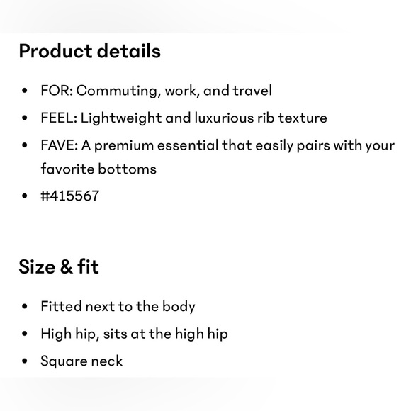 Athleta Signature Square Neck Rib Too - Picture 7 of 12